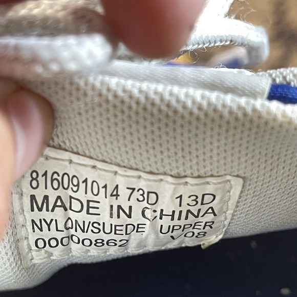 Vtg 90s Polo Ralph Lauren Nylon Suede Mens Shoes Size 13 Blue Yellow Thin - Picture 10 of 10